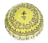 Darthome Handmade Bali Sun Parasol 2.6m x 2m Traditional Indonesian Garden Umbrella With Jointed Wooden Pole