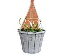 Darthome Hanging Basket Planter Antique Grey Stone Effect Plastic Round Garden Flower Pot