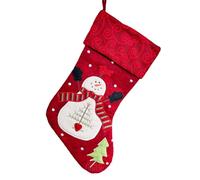 Darthome Happy Snowman Christmas Stocking 40cm Red Soft Hanging Xmas Bag Fireplace Decoration