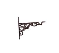 Darthome Heart Scroll Hanging Basket Bracket Cast Iron Antique Outdoor Wall Mount Hook (1, Small 20cm)