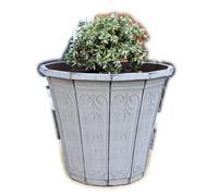 Darthome Hexagonal Planter 30cm Antique Grey Stone Effect Plastic Outdoor Garden Flower Pot