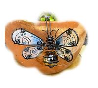 Darthome Honey Bee Pot Hanger Blue Glass Wings Garden Flapping Bee Flower Planter Decor