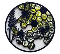Darthome Honey Bee Silhouette Wall Mirror Honeycomb Black Metal Country Garden Decor Gift 50cm
