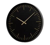 Darthome Large 50cm Black and Gold Wall Clock, Modern Minimalist Design with Silent Quartz Movement, Glass Face, Battery Powered