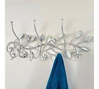 Darthome Leaf Garland Triple Wall Hook Rack White Metal Shabby Chic Bathroom Towel Hanger