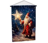 Darthome Light Up St Nicholas Wall Tapestry Father Christmas Star Fabric Banner Hanger