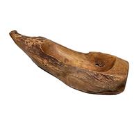 Darthome Ltd Antique Rustic Kitchen Hand Carved Teak Root Wood Oval Fruit Snacks Bowl 49cm