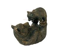 Darthome Ltd Miniature Garden Ornament Animal Figurine Bronze Effect Cute Outback Bear & Cub (Large Bear & Cub)