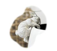Darthome Ltd Rabbit Pot Hanger Resin Distressed Grey Vintage Climbing Hare Plant Pot Decor