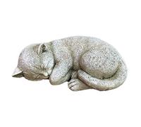 Darthome Ltd Stone Outdoor Garden Lawn Statue Ornament Sculpture Cute Sleeping Kitten Cat Art