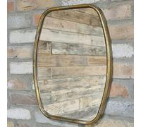 Darthome Ltd Vintage Gold Metal Rectangular Home Bathroom Glass Wall Mounted Vanity Mirror 39cm x 49cm