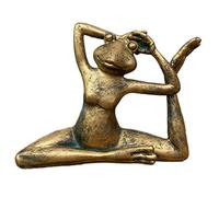 Darthome Ltd Yoga Frog Sculpture Gold Resin Toad Garden Decorative Ornament Figurine Statue C