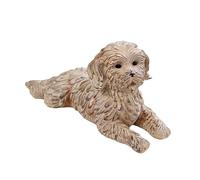 Darthome Lying Cockapoo Ornament 22cm Resin Textured Resting Puppy Dog Indoor Figurine Gift