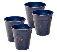 Darthome Navy Blue Embossed Bee Garden Planter 22x23x22cm Ceramic Effect Plastic Round Flower Pot (4)