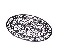 Darthome Oval Scrollwork Cast Iron Doormat 74x48cm Metal Victorian Heavy Duty Entrance Non Slip
