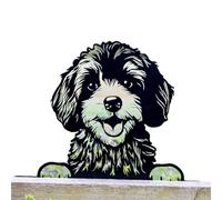 Darthome Peeking Cockapoo Fence Topper 32cm Black Steel Metal Pet Dog Silhouette Garden Decor