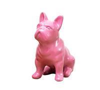 Darthome Pink French Bulldog Statue 10x20x15cm Resin Home Garden Dog Pet Sculpture Novelty Ornament