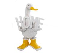 Darthome Quackers Home Figurine 22cm White Standing Duck Yellow Boots Resin Bird Ornament Gift