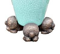 Darthome Rabbit Pot Stands Set Of 3 Resin Animal Flower Potted Feet Planter Risers Holder
