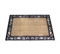 Darthome Rectangle Cast Iron & Coir Doormat 75x55cm Metal Victorian Heavy Duty Entrance Non Slip