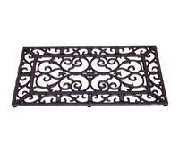 Darthome Rectangle Scroll Cast Iron Doormat 58x34cm Metal Victorian Heavy Duty Entrance Non Slip