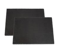 Darthome Rectangle Slate Platters 40x30cm Black Serving Cheese Boards Plates Placemats (2)