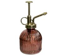 Darthome Ribbed Glass Plant Mister Dark Red Bottle Flower Gold Water Sprayer Indoor Gift
