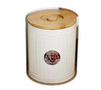Darthome Roman Pillar Biscuit Canister Cream Metal Retro Kitchen Storage Cookie Tin Jar