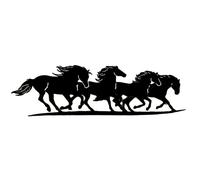 Darthome Running Horses Garden Wall Art Black Silhouette Metal Racing Animal Garden Decor 75cm