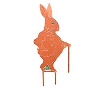 Darthome Rust Mr Rabbit Stake Brown Antique Metal Animal Bunny Outdoor Garden Lawn Spike