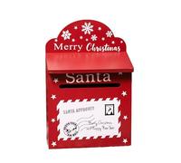 Darthome Santa Approved Christmas Post Box Red Wood Merry Xmas List Wall Mounted Mailbox