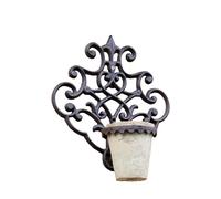 Darthome Scroll Cast Iron Plant Pot Holder 30x32x15cm Antique Style Wall Mount Flower Planter Hanger