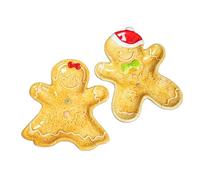 Darthome Set of 2 23cm Gingerbread Cookie Serving Plates Ceramic Boy Girl Christmas Serving