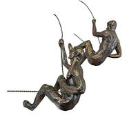 Darthome Set Of 2 Abseiling Men Ornaments Bronze Climbing Man Sculpture Statue Ornaments
