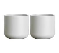 Darthome Set of 2 Ceramic Indoor Plant Pot Covers, Grey, Round, 10cm x 12.5cm