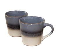 Darthome Set of 2 Grey Reactive Fade Mugs 400ml Stoneware Large Glazed Hot Coffee Cups