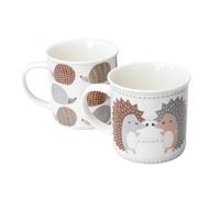 Darthome Set of 2 Hedgehog White Fine China Mugs 380ml 13oz