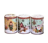 Darthome Set Of 3 Santa & Friends Storage Tins 11cm x 15cm Metal Christmas Tea Coffee Sugar Canisters