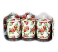 Darthome Set Of 3 Strawberry Patch Storage Jars Red Fine China Airtight Kitchen Canisters