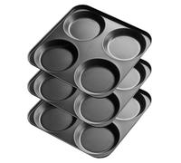 Darthome Set of 3 Yorkshire Pudding Tins 23cm 4 Cup Non-Stick Steel Oven Baking Trays