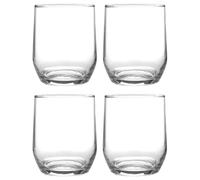 Darthome Set of 4 Clear Glass Lowball Tumblers, Tulip Shape, 290ml, for Whisky, Cocktails and Mixers