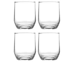 Darthome Set of 4 Clear Glass Lowball Tumblers, Tulip Shape, 290ml, for Whisky, Cocktails and Mixers
