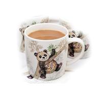 Darthome Set of 4 Panda Bug Art Mugs Fine China 300ml Novelty Bear Animal Tea Coffee Cups