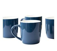 Darthome Set of 4 Teal Blue Coffee Mugs 300ml Dishwasher Safe Tea Hot Chocolate Tea Cups