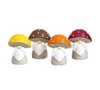 Darthome Set Of 4 Toadstool Gnome Ornaments Resin Autumn Mushroom Gonk Novelty Figurines