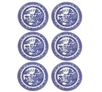 Darthome Set of 6 Blue Willow Dinner Plates 27cm Blue Ceramic Kitchen English Tableware