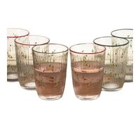 Darthome Set of 6 Christmas Hollyberry Glass Tumblers Xmas Festive Table Drinking Glasses