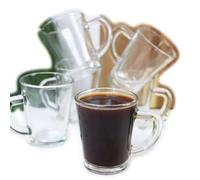Darthome Set of 6 Glass Espresso Cups 70ml Round Clear Hot Drink Coffee Shot Mugs