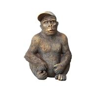 Darthome Sitting Gorilla With Cap Ornament 28cm Resin Home Garden Animal Decor Statue