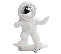 Darthome Skateboarding Astronaut Figure White Resin Kickflip Novelty Spaceman Ornament